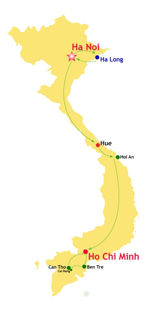 Carte-du-circuit-une-semaine-au-vietnam