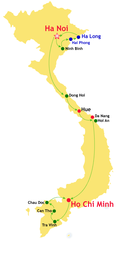 Carte-du-circuit-saveurs-Vietnam-15-jours